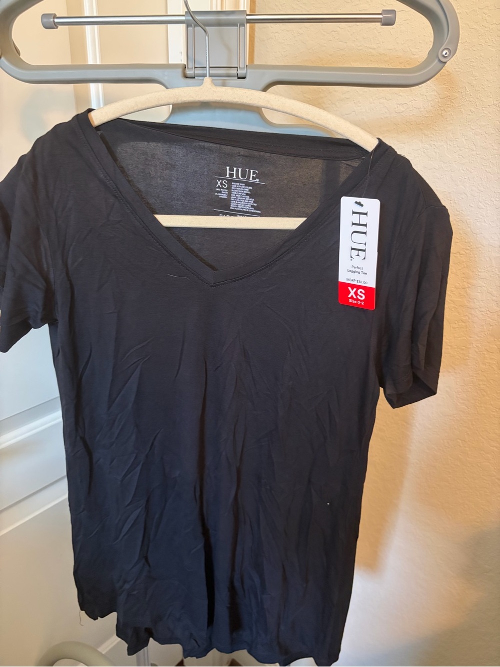 HUE Black V-Neck Short Sleeve Tee